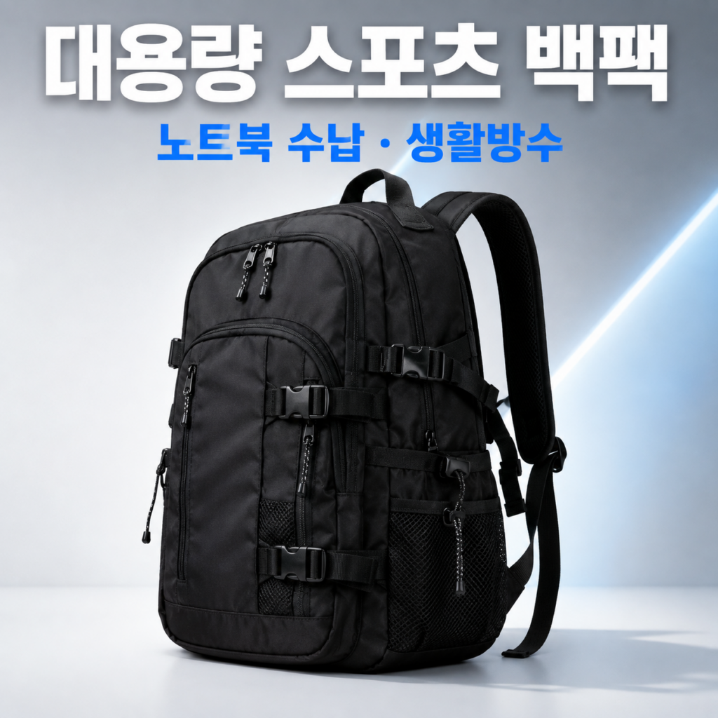 이지고 Mpack 대용량 스포츠 백팩 18인치 노트북 수납 남녀공용 학생 직장인 생활방수 가방 제품 이미지