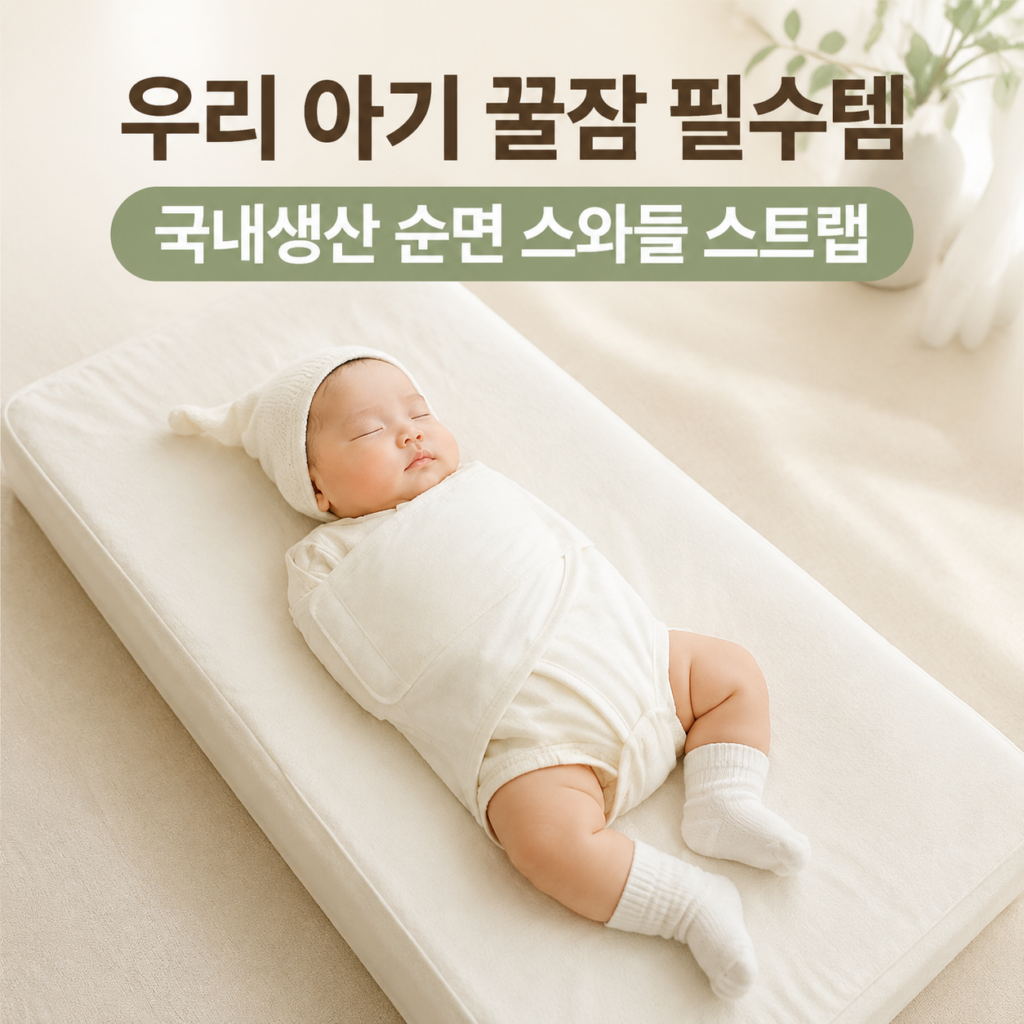 머미쿨쿨 국내생산 순면 무소음 스와들 스트랩 신생아 여름 속싸개 수트 제품 이미지