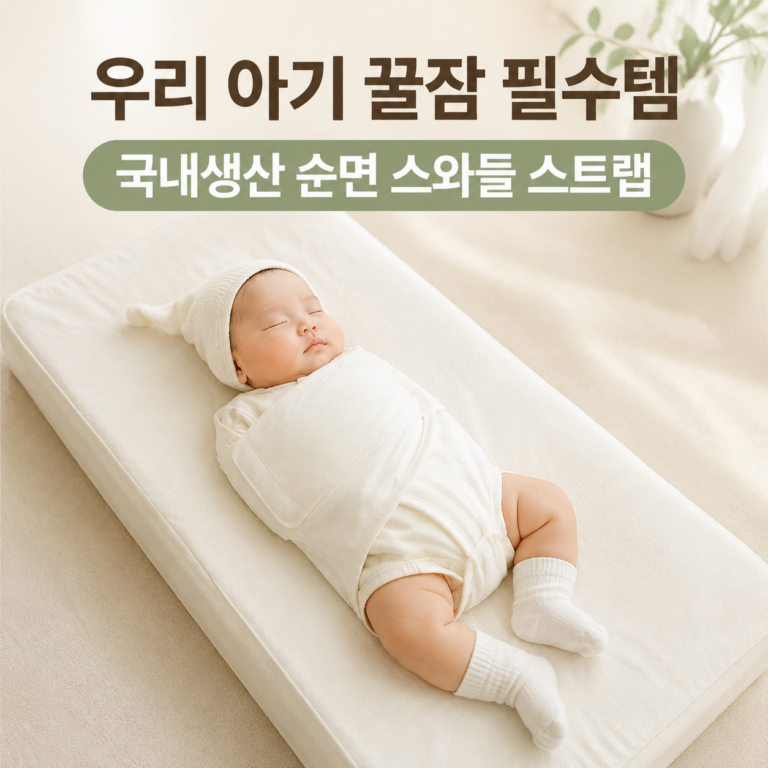 머미쿨쿨 국내생산 순면 무소음 스와들 스트랩 신생아 여름 속싸개 수트